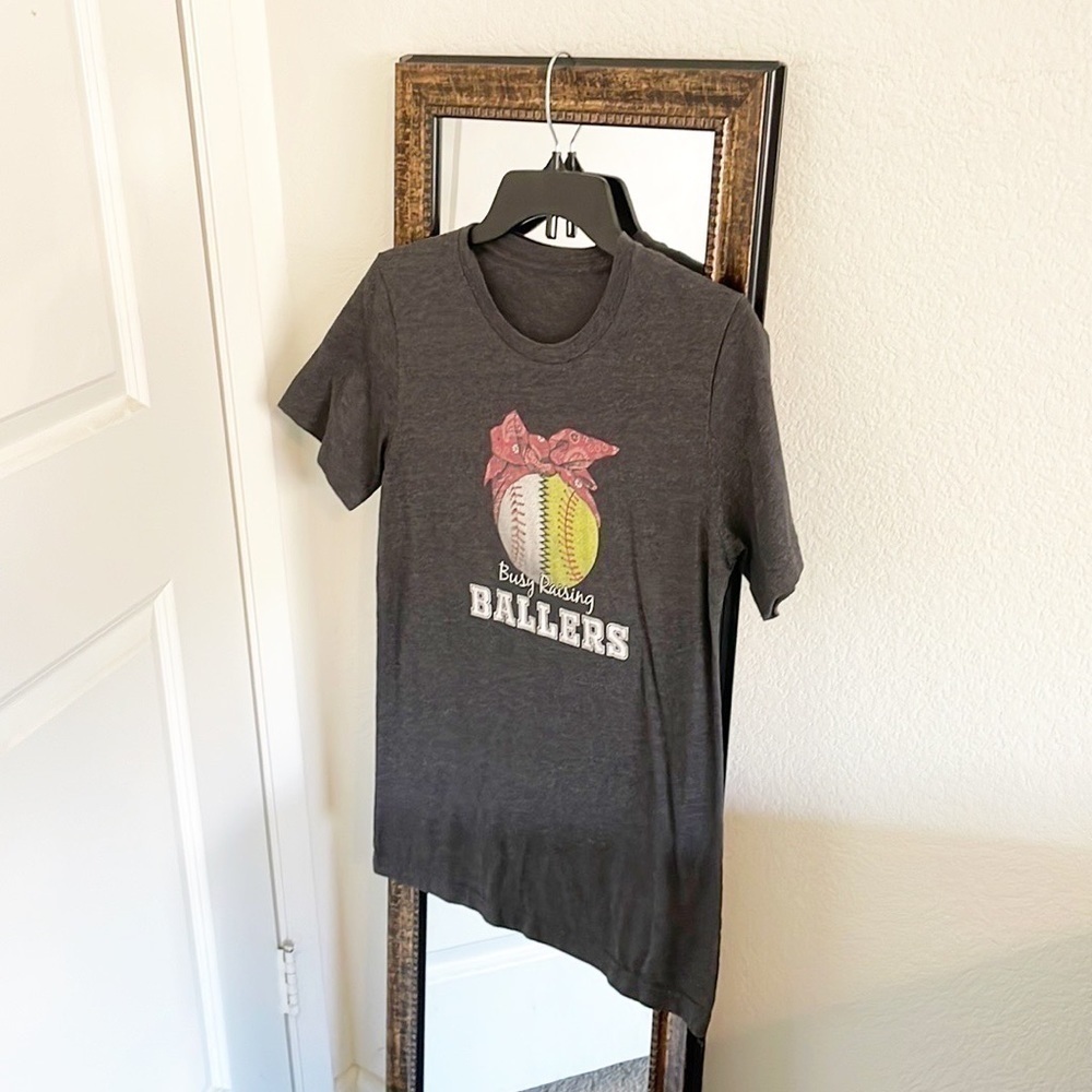 Busy Raising Ballers softball short sleeve t-shirt